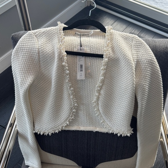 Alice + Olivia Cream Textured Sweater